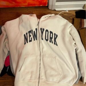 White New York zip up